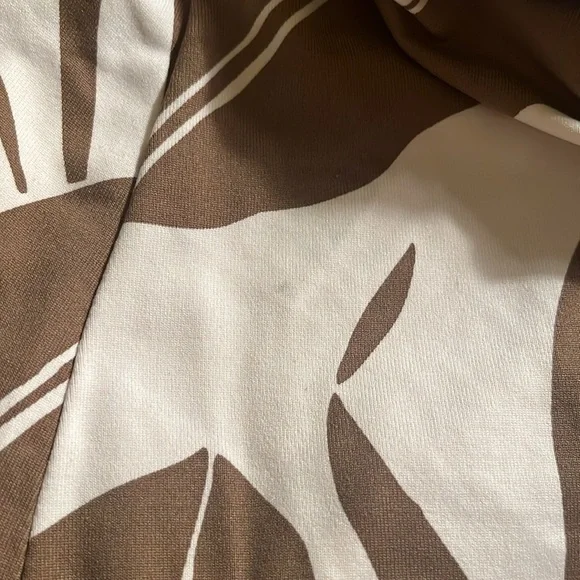Tommy Bahama Brown White Resortwear Tropical Leaf Spaghetti Strap Dress - Picture 10 of 10